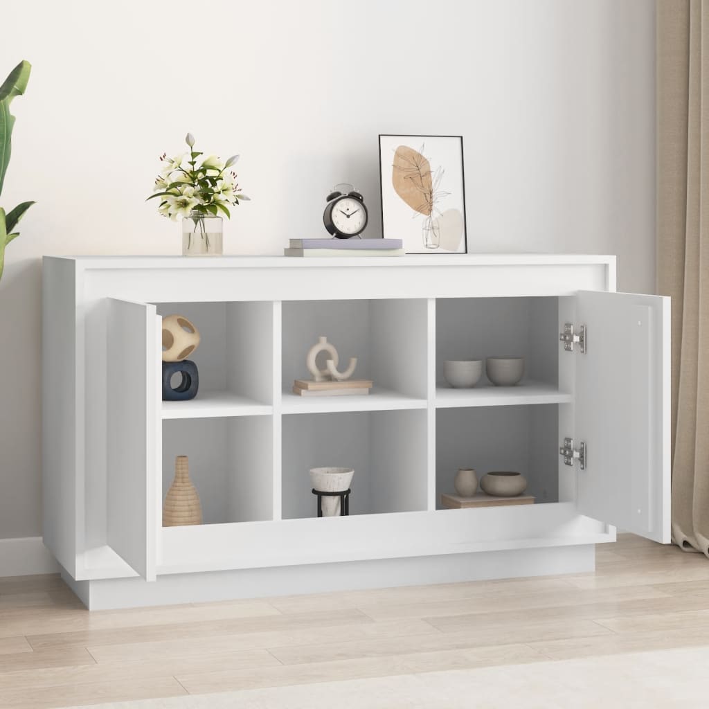 Credenza Bianca 102x35x60 cm in Legno Multistrato - homemem39