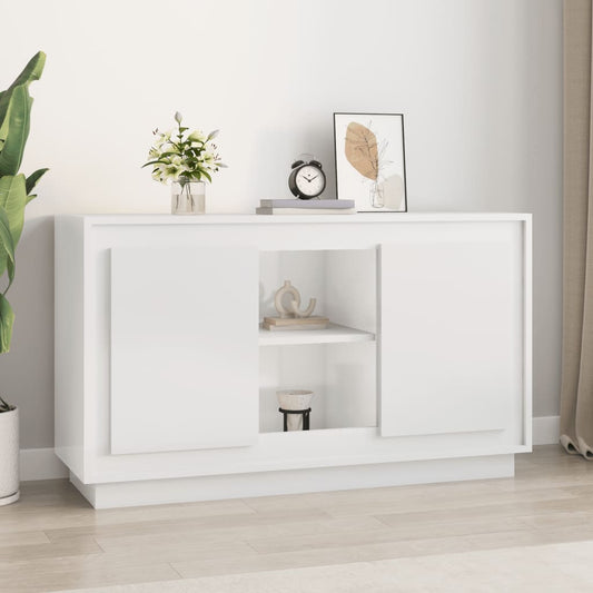 Credenza Bianco Lucido 102x35x60 cm in Legno Multistrato - homemem39