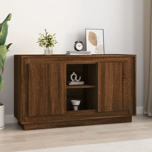 Credenza Rovere Marrone 102x35x60 cm in Legno Multistrato - homemem39