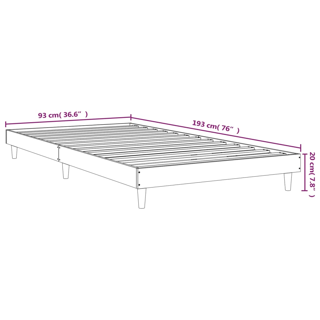 Giroletto Nero 90x190 cm in Legno Multistrato - homemem39