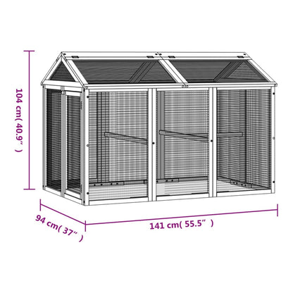 Box per Animali Moka 141x94x104 cm in Legno Massello di Pino - homemem39