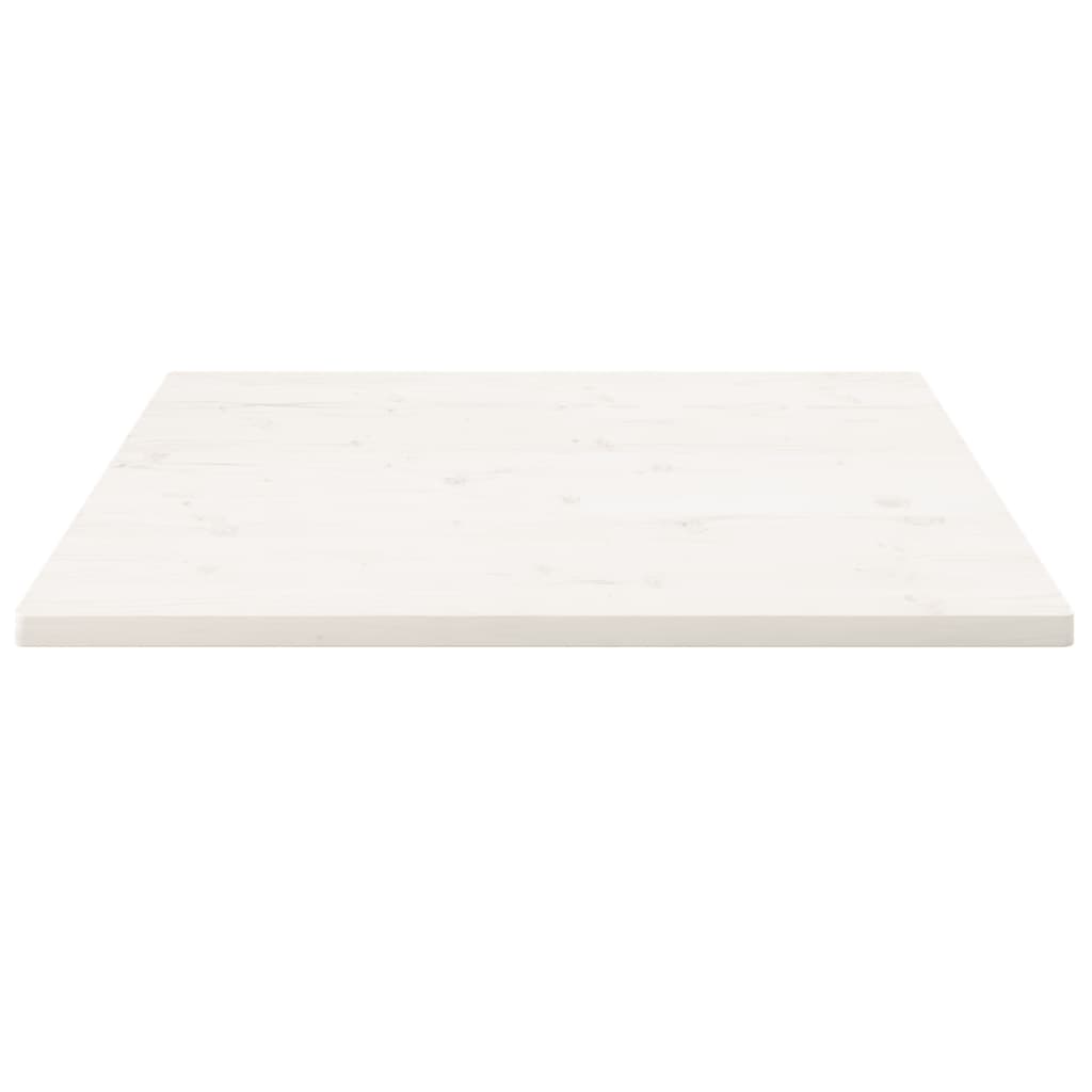 Piano Tavolo Bianco 80x80x2,5cm Legno Massello di Pino Quadrato - homemem39