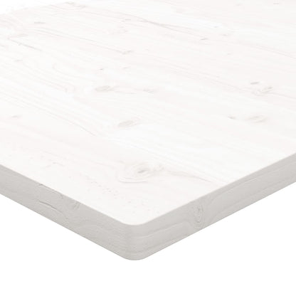 Piano Tavolo Bianco 80x80x2,5cm Legno Massello di Pino Quadrato - homemem39