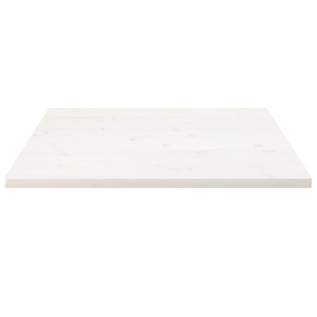 Piano Tavolo Bianco 90x90x2,5cm Legno Massello di Pino Quadrato - homemem39