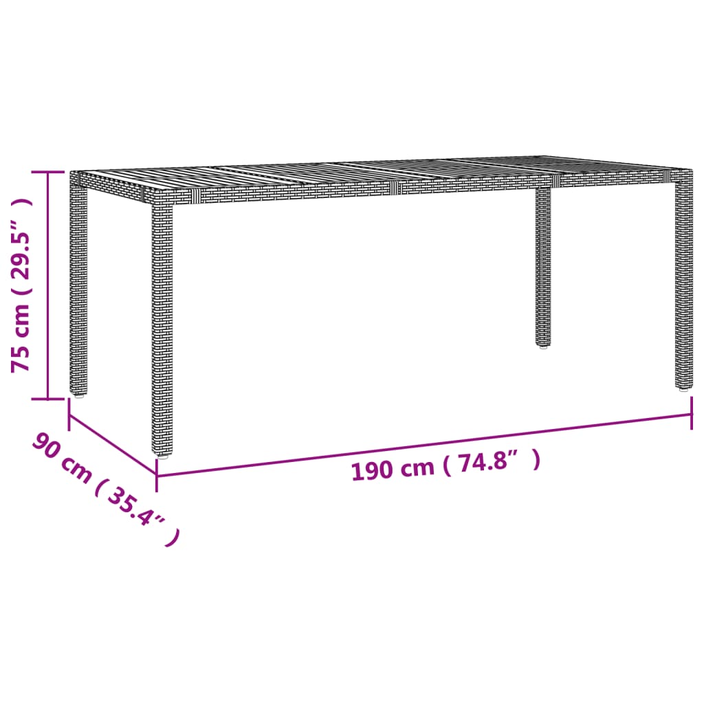 Set da Pranzo da Giardino 7 pz con Cuscini in Polyrattan Grigio - homemem39