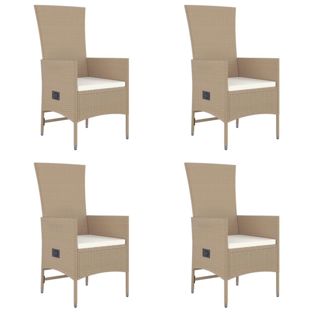 Set da Pranzo da Giardino 5 pz con Cuscini Beige in Polyrattan - homemem39