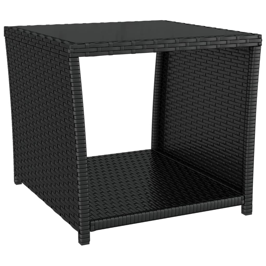 Set Mobili da Giardino 3 pz Nero Polyrattan e Acciaio - homemem39