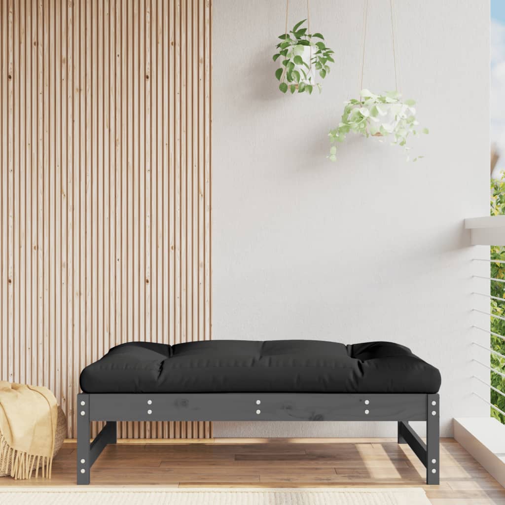 Poggiapiedi da Giardino 120x80 cm Legno Massello di Pino Grigio - homemem39