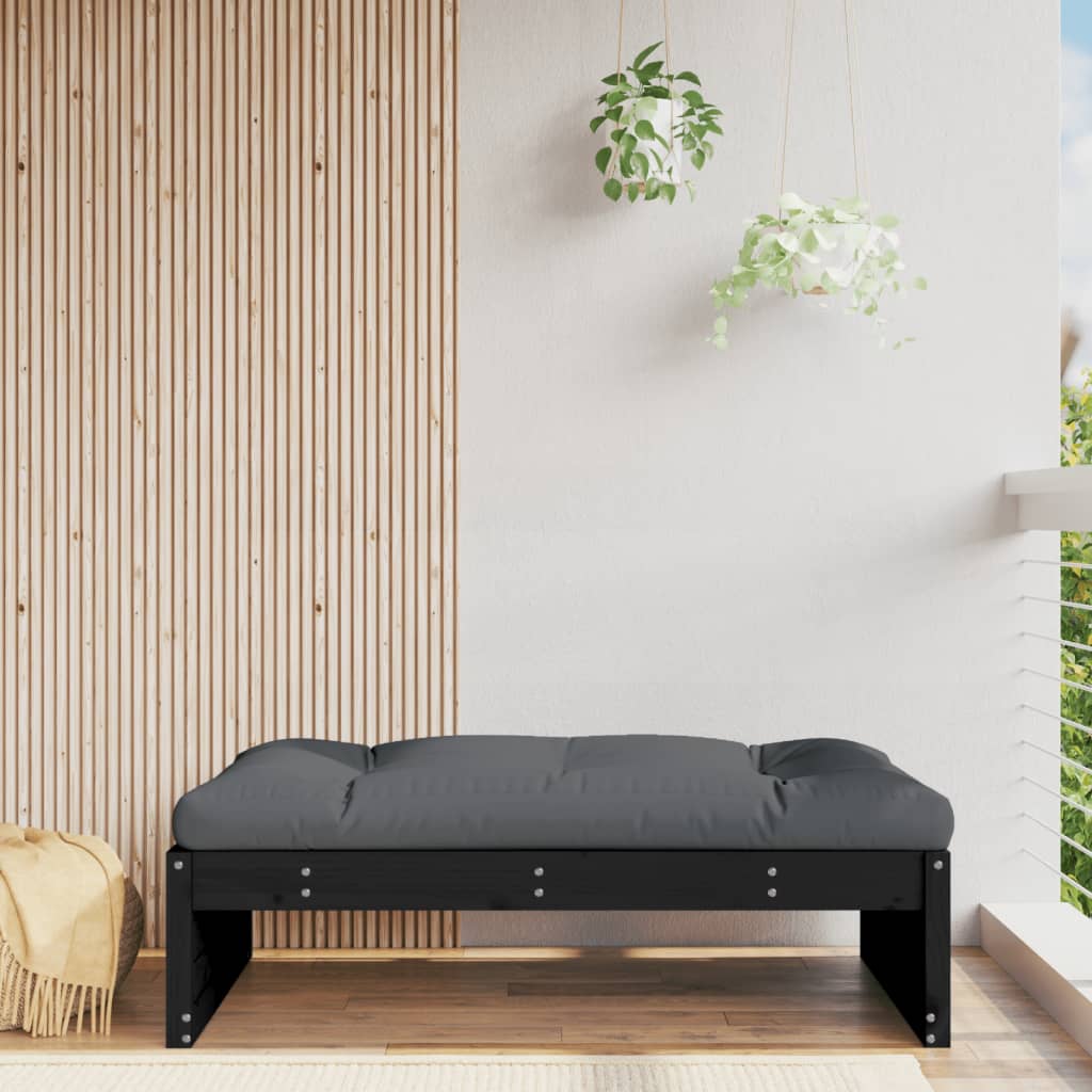 Poggiapiedi da Giardino 120x80 cm Legno Massello di Pino Nero - homemem39