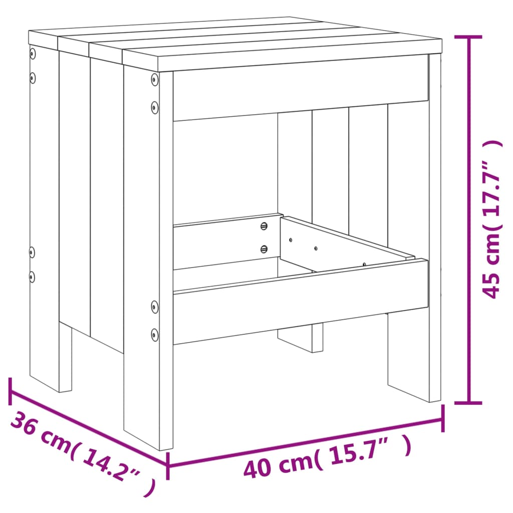 Set da Bistrot da Giardino 3 pz Nero in Legno Massello di Pino - homemem39