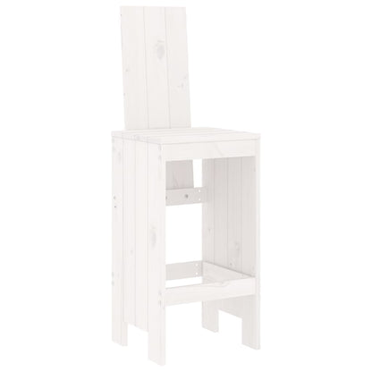 Set Bar da Giardino 3 pz Bianco in Legno Massello di Pino - homemem39