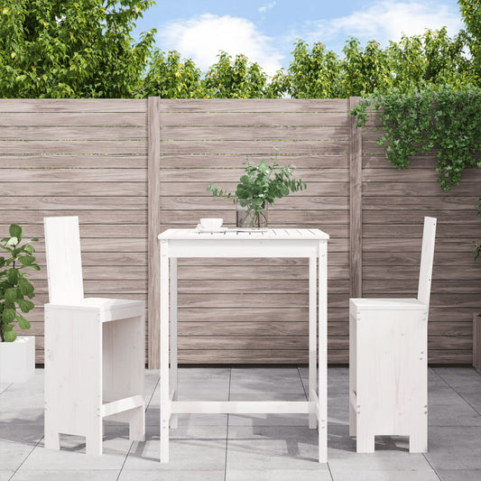 Set Bar da Giardino 3 pz Bianco in Legno Massello di Pino - homemem39