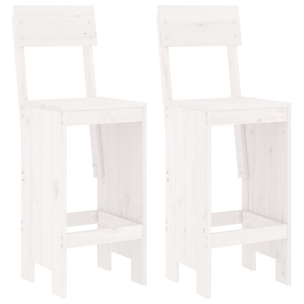 Set Bar da Giardino 3 pz Bianco in Legno Massello di Pino - homemem39