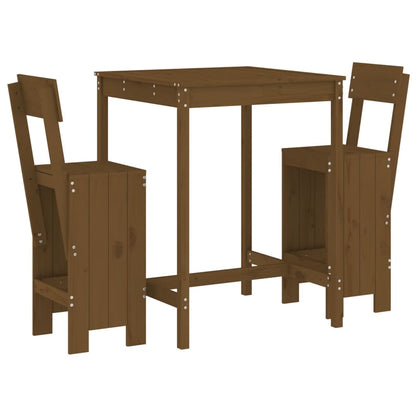 Set Bar da Giardino 3 pz Miele in Legno Massello di Pino - homemem39