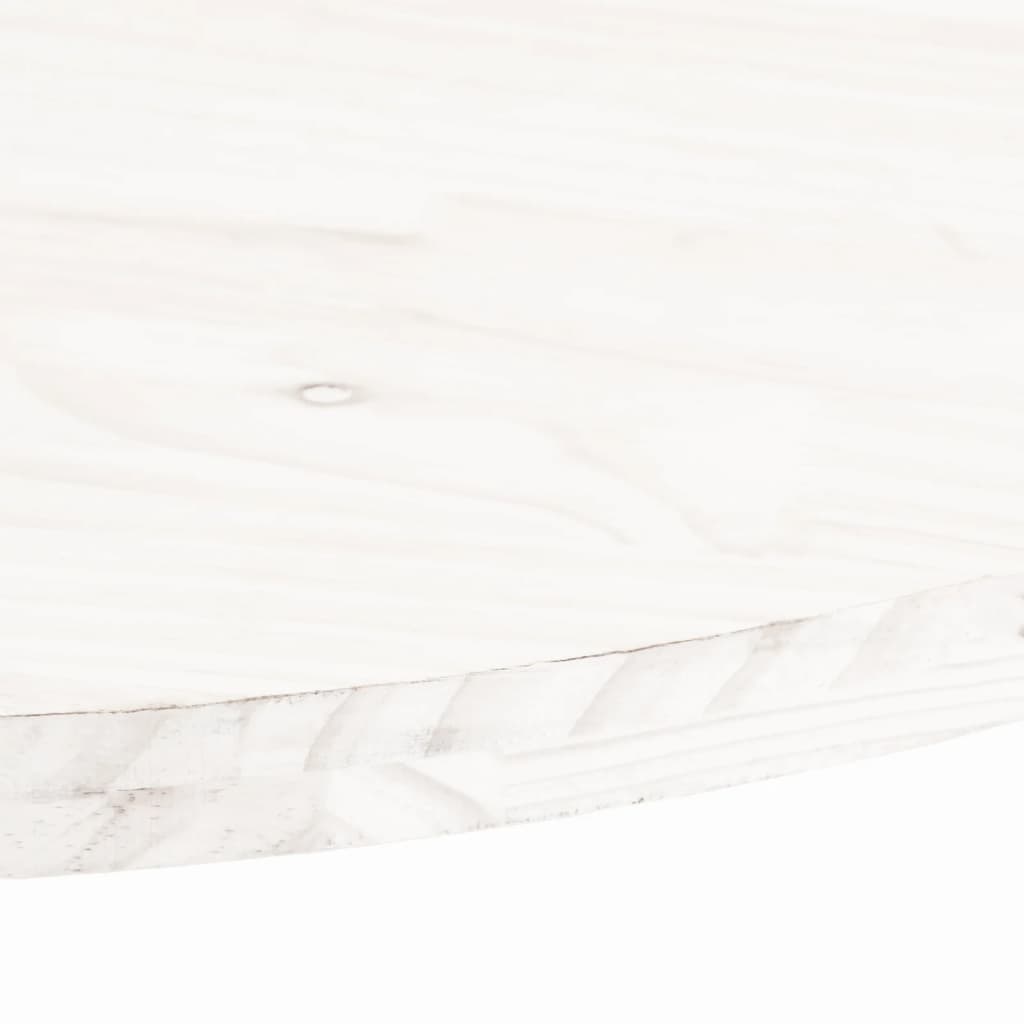 Piano Tavolo Bianco 70x35x2,5cm in Legno Massello di Pino Ovale - homemem39