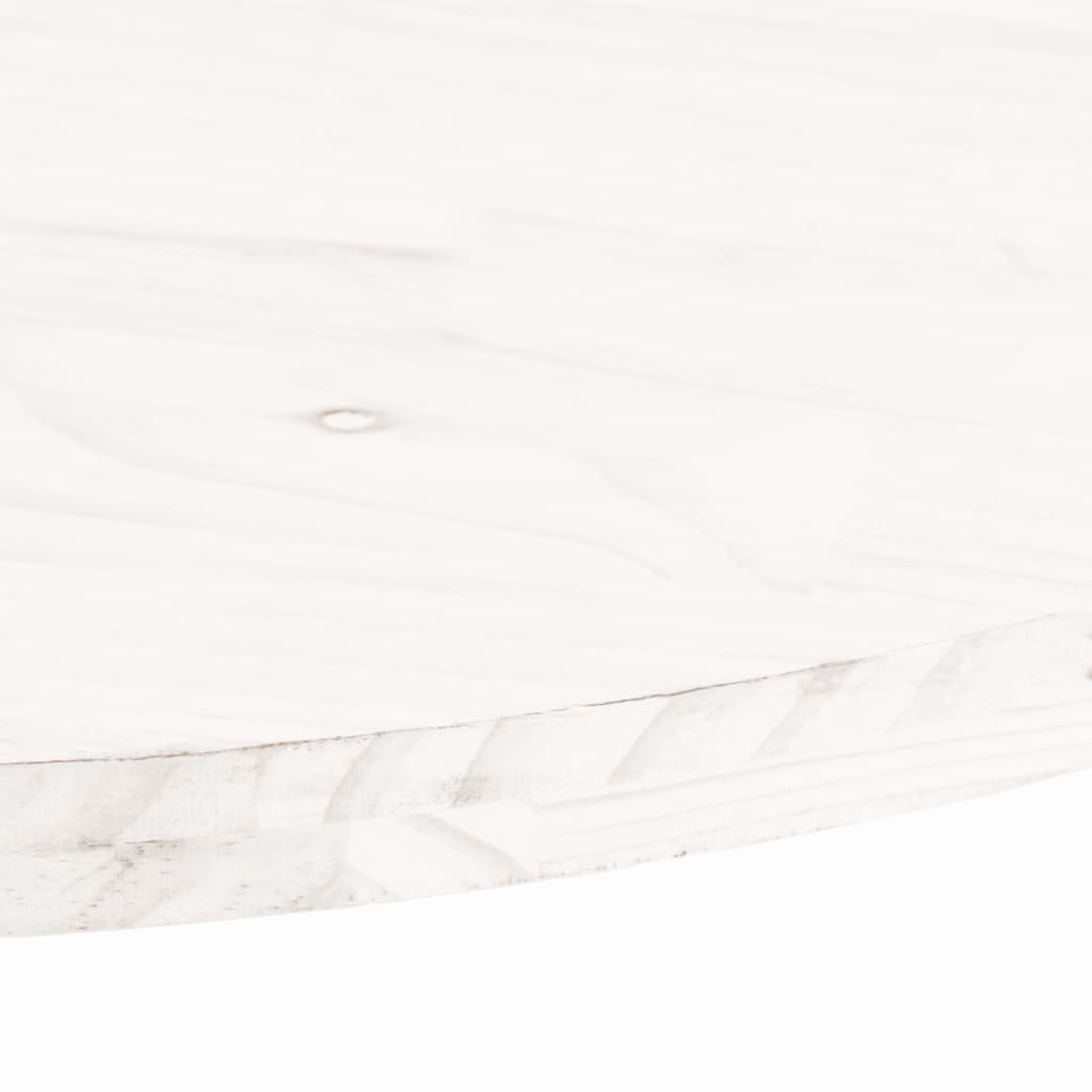 Piano Tavolo Bianco 90x45x2,5cm in Legno Massello di Pino Ovale - homemem39