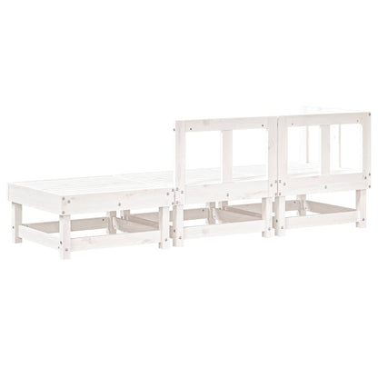 Set Salotto da Giardino 3 pz Bianco in Legno Massello di Pino - homemem39