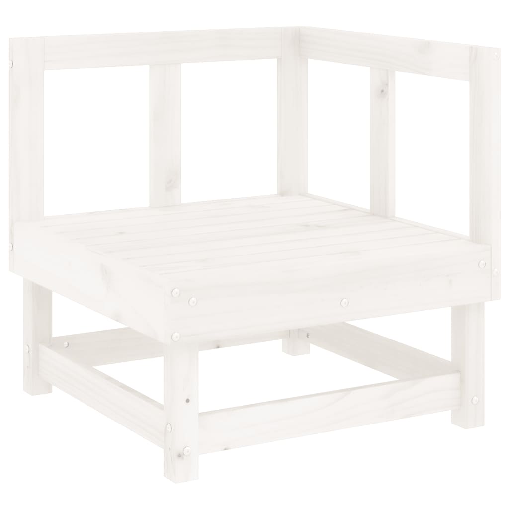 Set Salotto da Giardino 3 pz Bianco in Legno Massello di Pino - homemem39