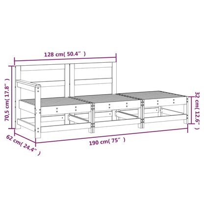 Set Salotto da Giardino 3 pz in Legno Impregnato di Pino - homemem39