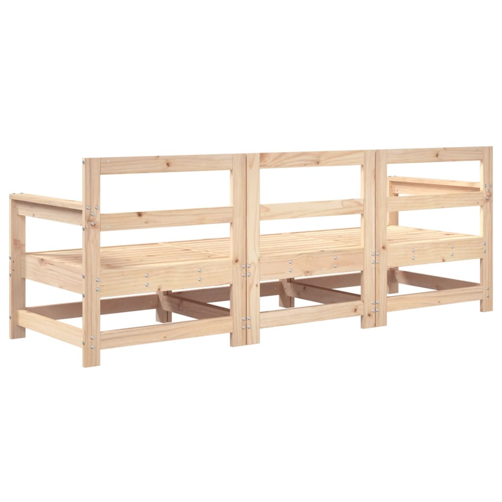 Set Salotto da Giardino 3 pz in Legno Massello di Pino - homemem39