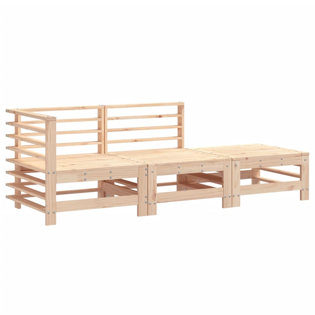 Set Salotto da Giardino 3 pz in Legno Massello di Pino - homemem39