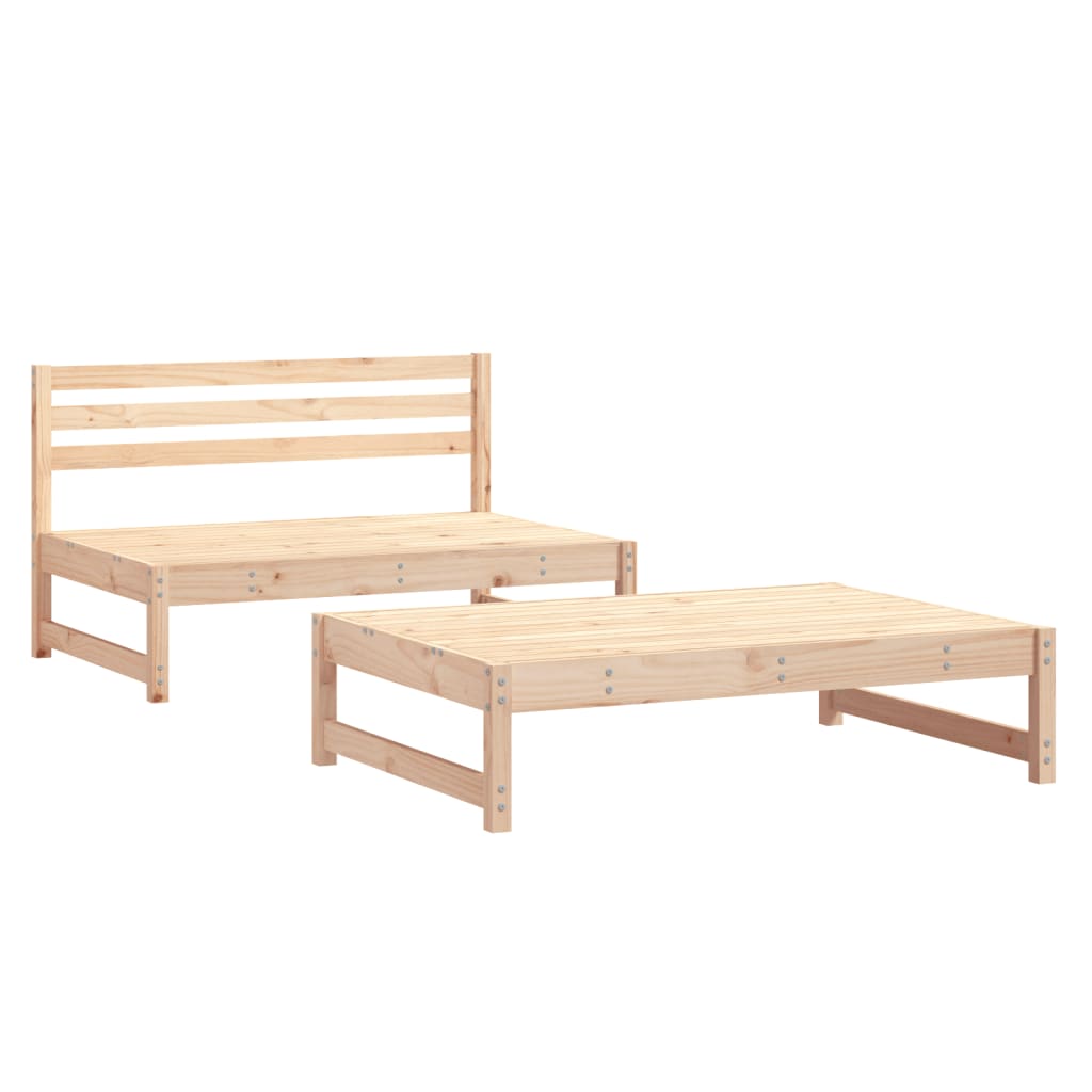 Set Salotto da Giardino 2 pz in Legno Massello di Pino - homemem39