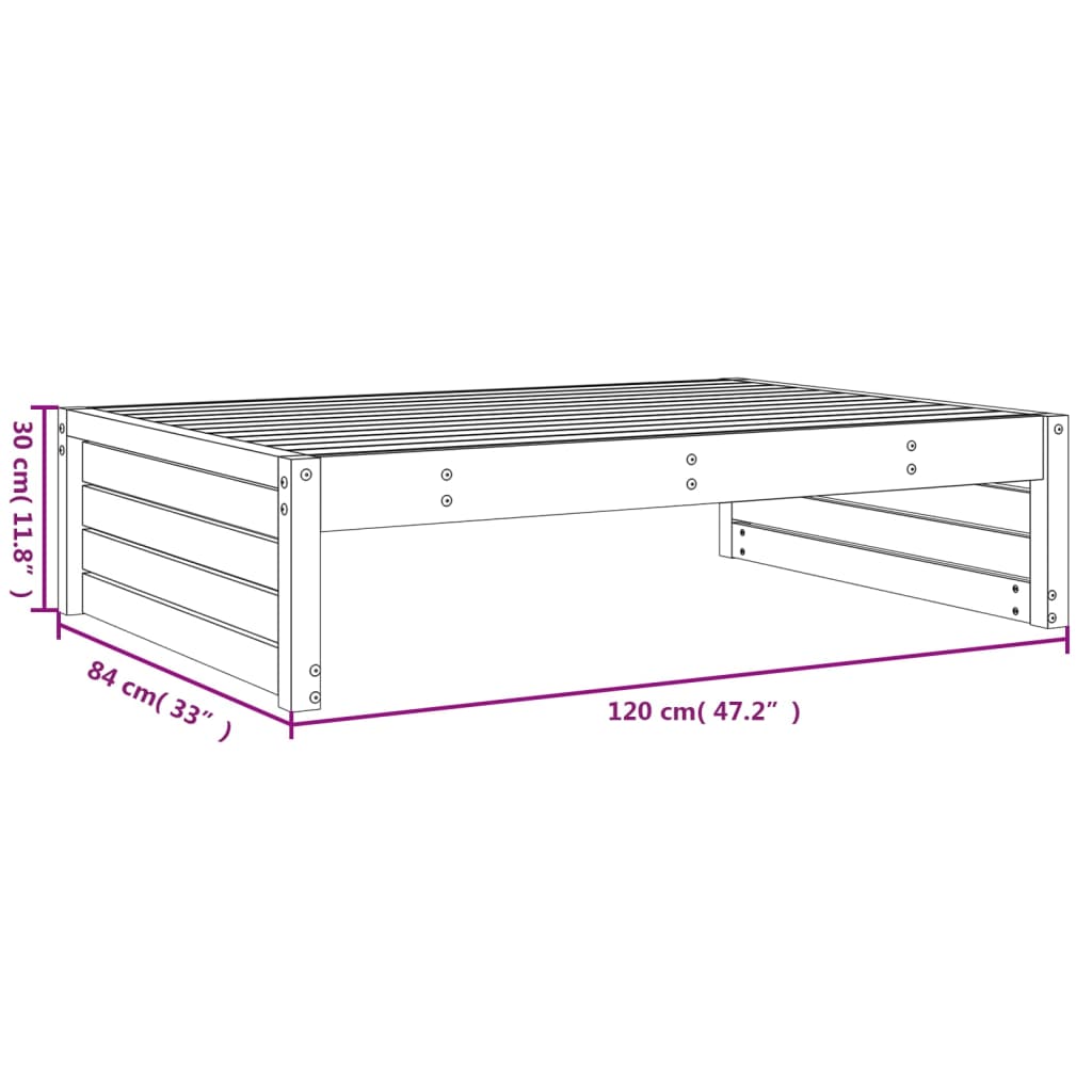 Poggiapiedi da Giardino 120x80 cm in Legno Impregnato di Pino - homemem39