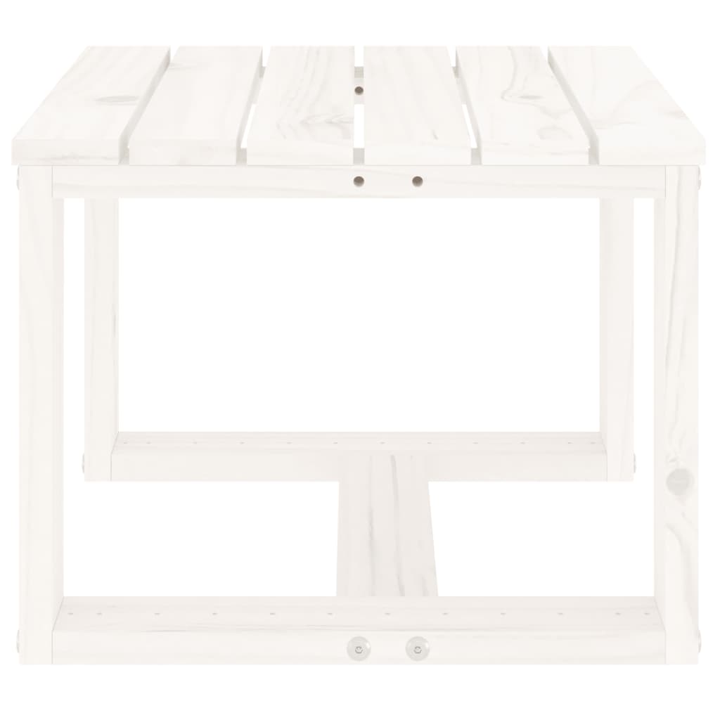 Tavolino da Giardino Bianco 40x38x28,5 cm Legno Massello Pino - homemem39