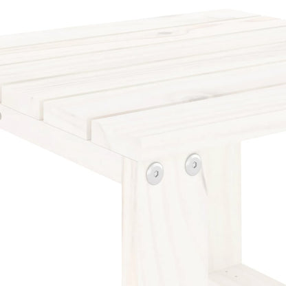 Tavolino da Giardino Bianco 40x38x28,5 cm Legno Massello Pino - homemem39