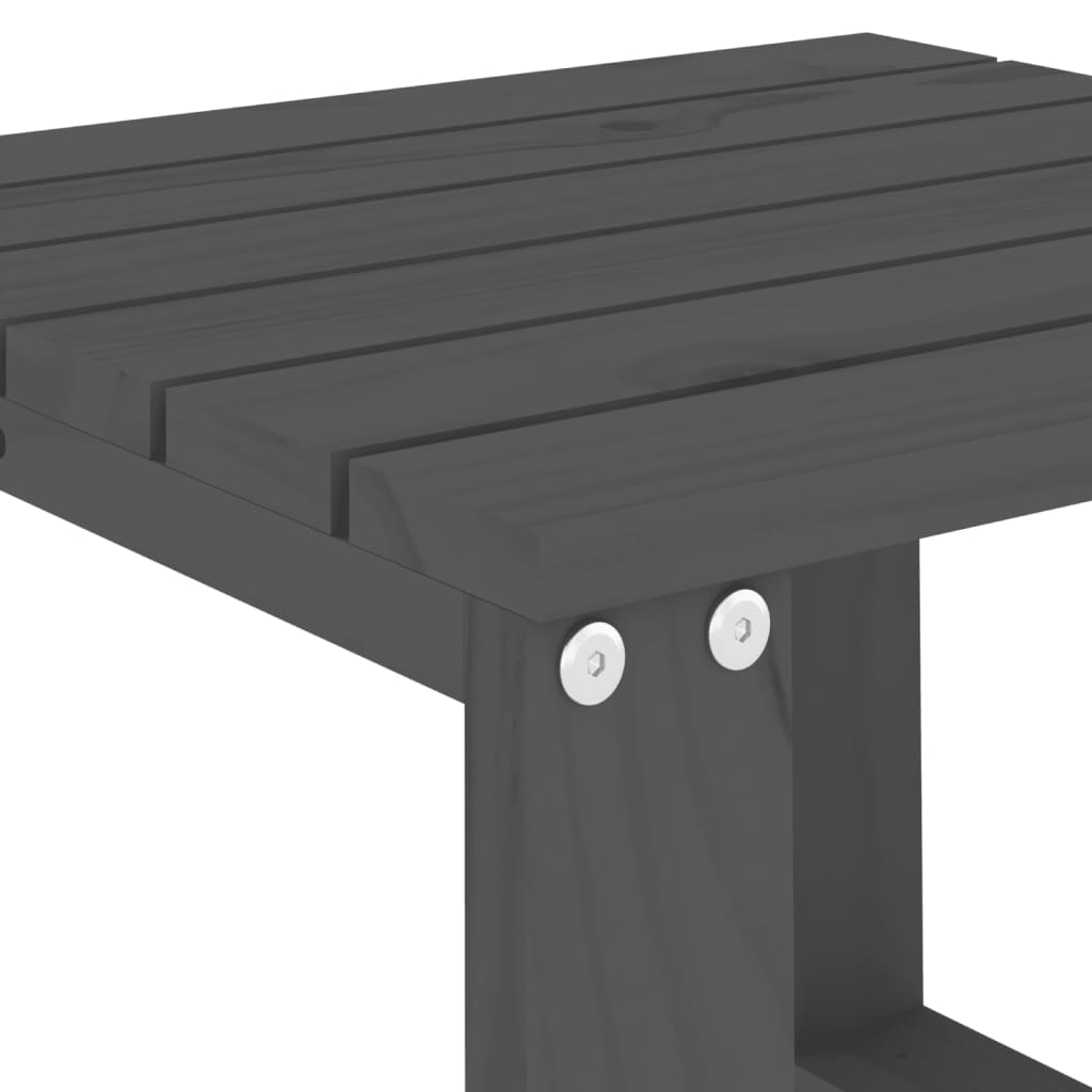 Tavolino da Giardino Grigio 40x38x28,5 cm Legno Massello Pino - homemem39