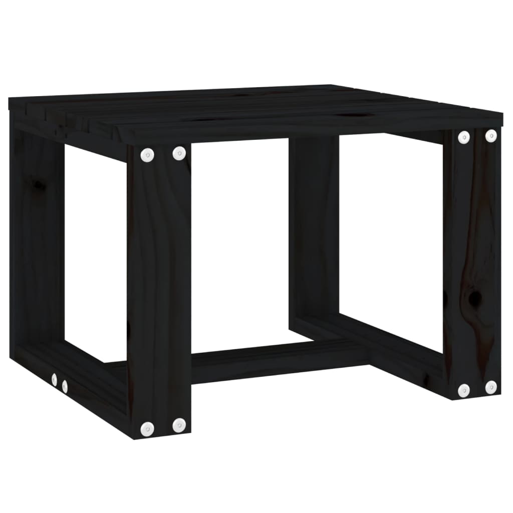 Tavolino da Giardino Nero 40x38x28,5 cm Legno Massello Pino - homemem39