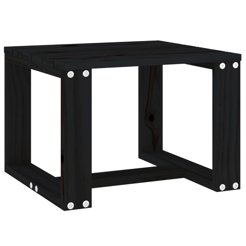 Tavolino da Giardino Nero 40x38x28,5 cm Legno Massello Pino - homemem39