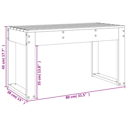 Panca da Giardino 80x38x45 cm in Legno Massello di Pino - homemem39