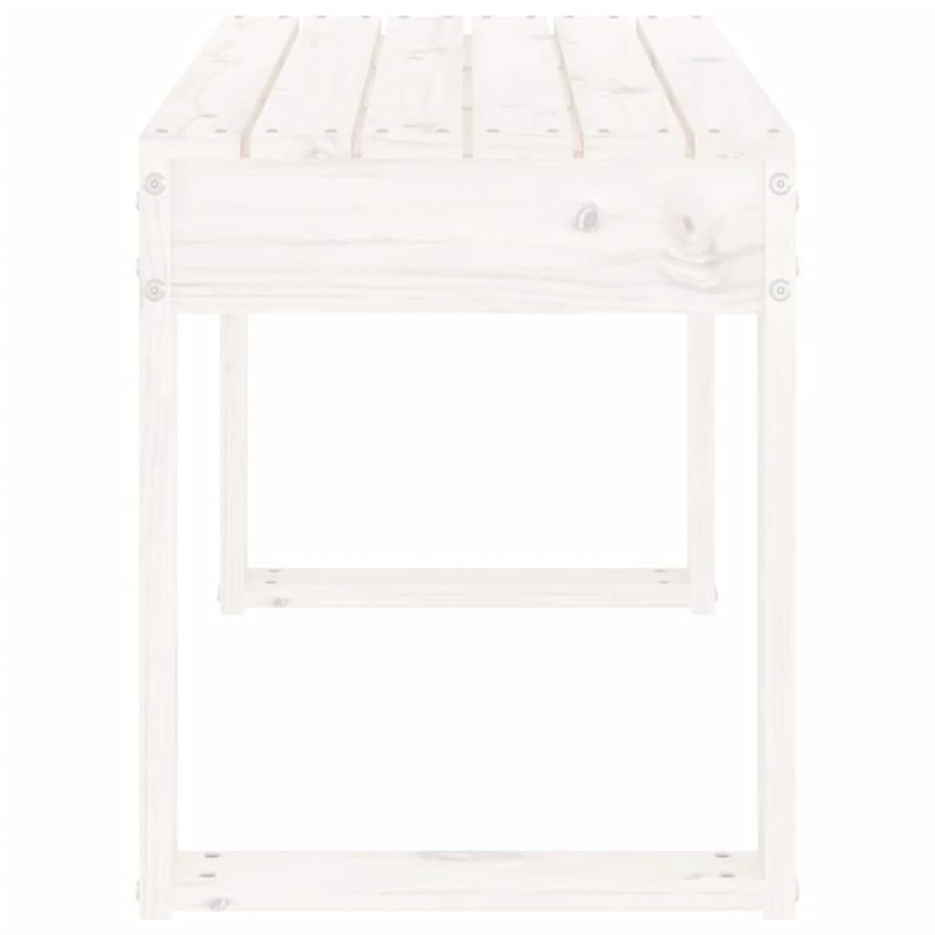 Panca da Giardino Bianca 80x38x45 cm Legno Massello di Pino - homemem39