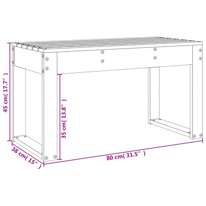 Panca da Giardino Miele 80x38x45 cm Legno Massello di Pino - homemem39