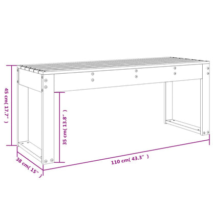 Panca da Giardino 110x38x45 cm in Legno Massello di Pino - homemem39