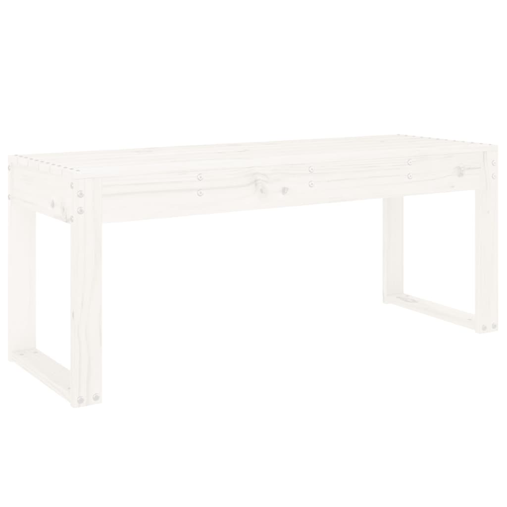 Panca da Giardino Bianca 110x38x45 cm Legno Massello di Pino - homemem39