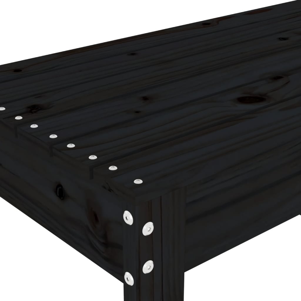 Panca da Giardino Nera 110x38x45 cm Legno Massello di Pino - homemem39