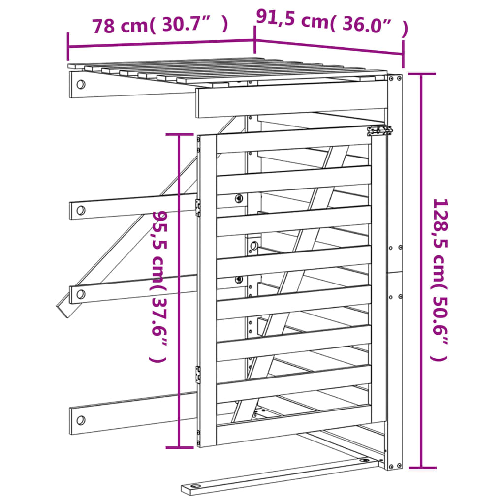 Estensione Copribidone Bianco in Legno Massello di Pino - homemem39