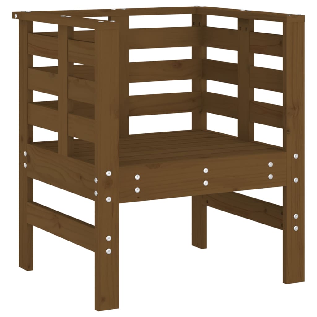 Sedie da Giardino 2pz Miele 61,5x53x71cm Legno Massello di Pino - homemem39