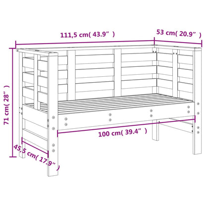 Panca da Giardino Grigia 111,5x53x71 cm Legno Massello di Pino - homemem39