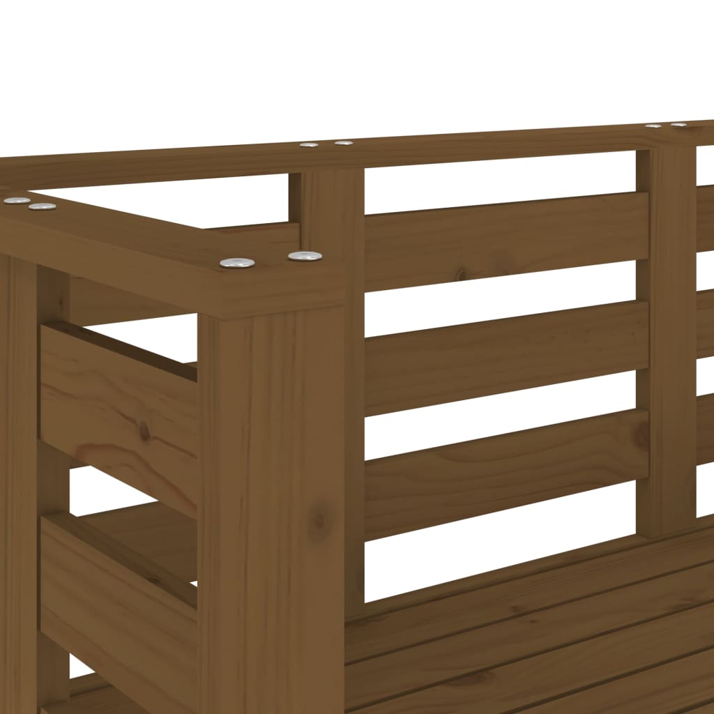 Panca da Giardino Miele 111,5x53x71 cm Legno Massello di Pino - homemem39