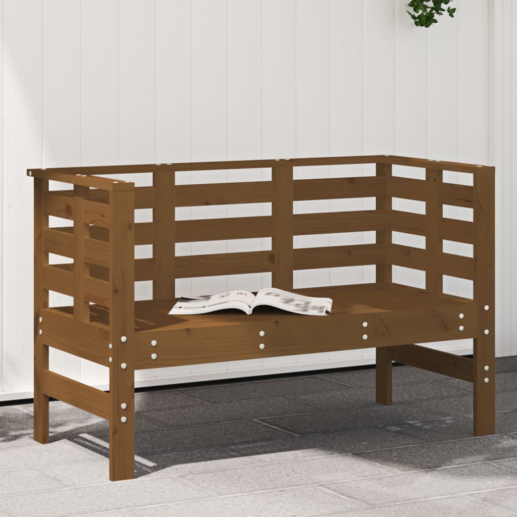 Panca da Giardino Miele 111,5x53x71 cm Legno Massello di Pino - homemem39