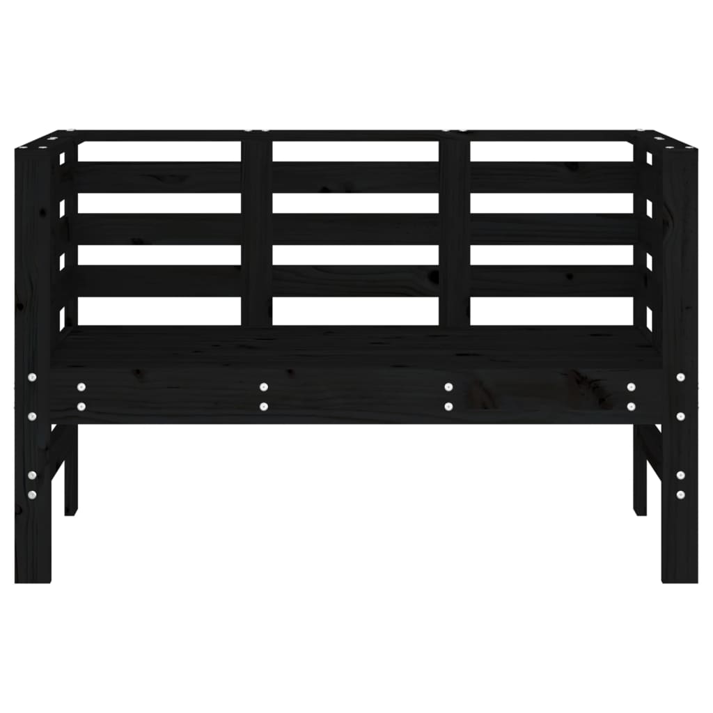 Panca da Giardino Nera 111,5x53x71 cm Legno Massello di Pino - homemem39