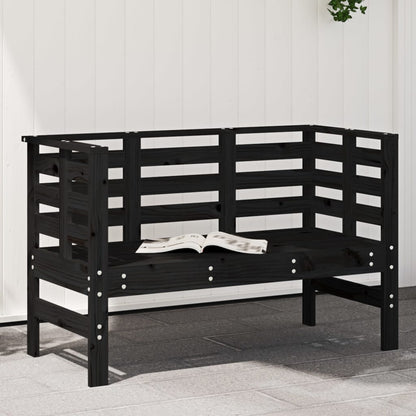 Panca da Giardino Nera 111,5x53x71 cm Legno Massello di Pino - homemem39