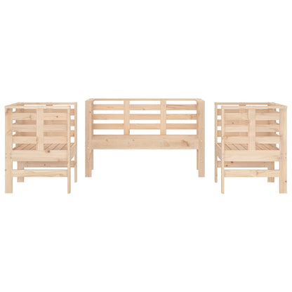 Set Salotto da Giardino 3 pz in Legno Massello di Pino - homemem39