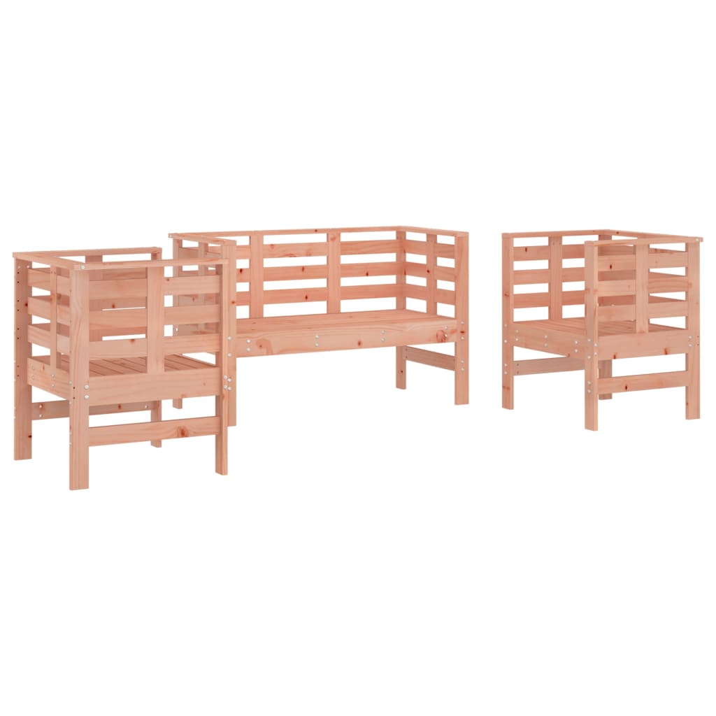 Set Salotto da Giardino 3 pz in Legno Massello di Douglas - homemem39