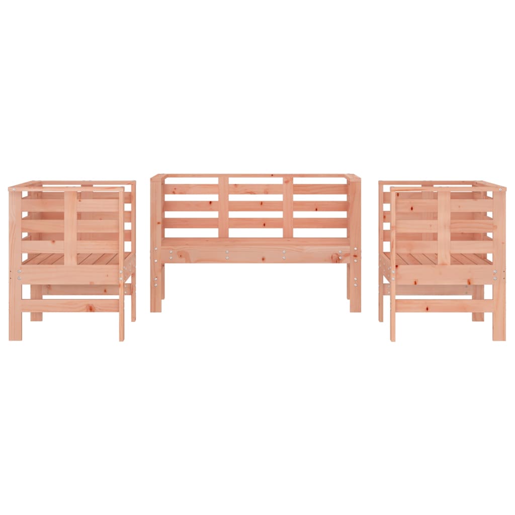 Set Salotto da Giardino 3 pz in Legno Massello di Douglas - homemem39