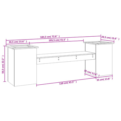 Panchina con Fioriera 184,5x39,5x56,5 cm Legno Massello Douglas - homemem39