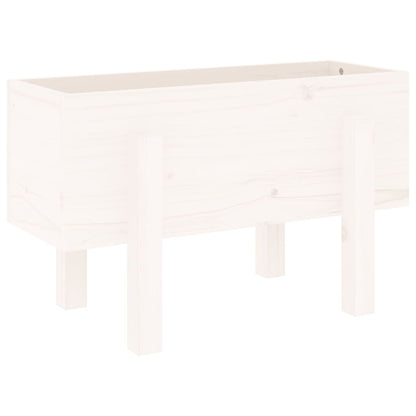 Fioriera da Giardino Bianca 62x30x38 cm Legno Massello di Pino - homemem39